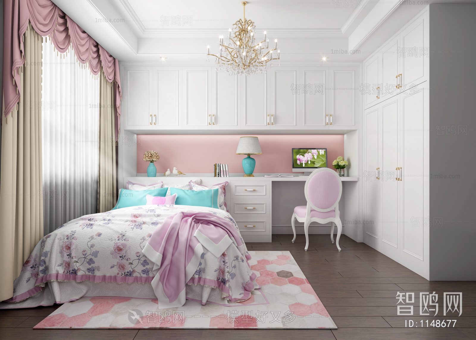 Simple European Style Girl's Room Daughter's Room