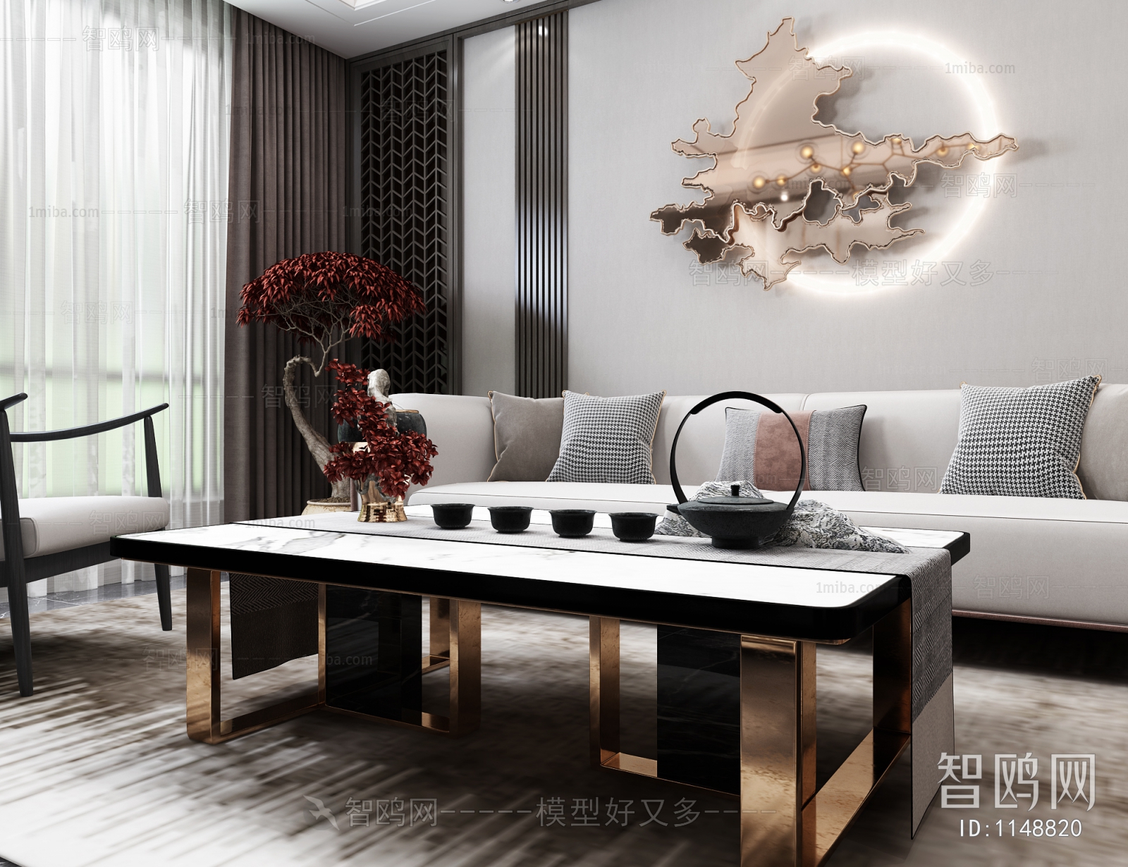 New Chinese Style A Living Room