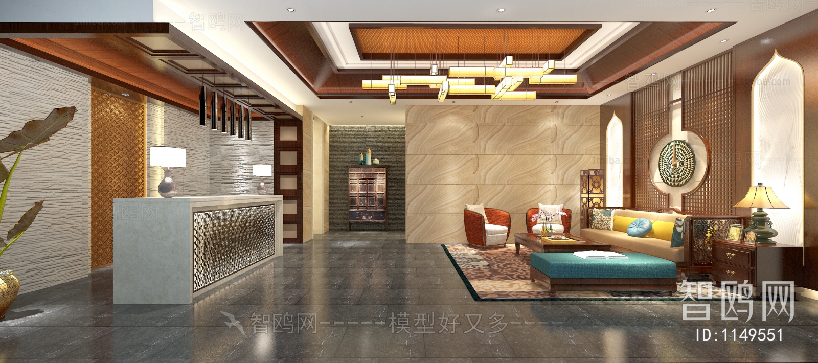 New Chinese Style Lobby Hall