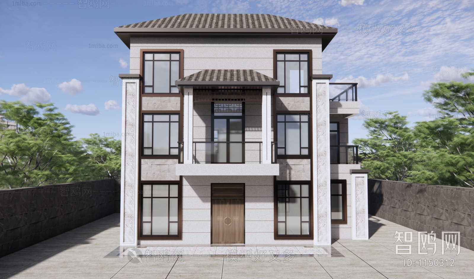 New Chinese Style Villa Appearance