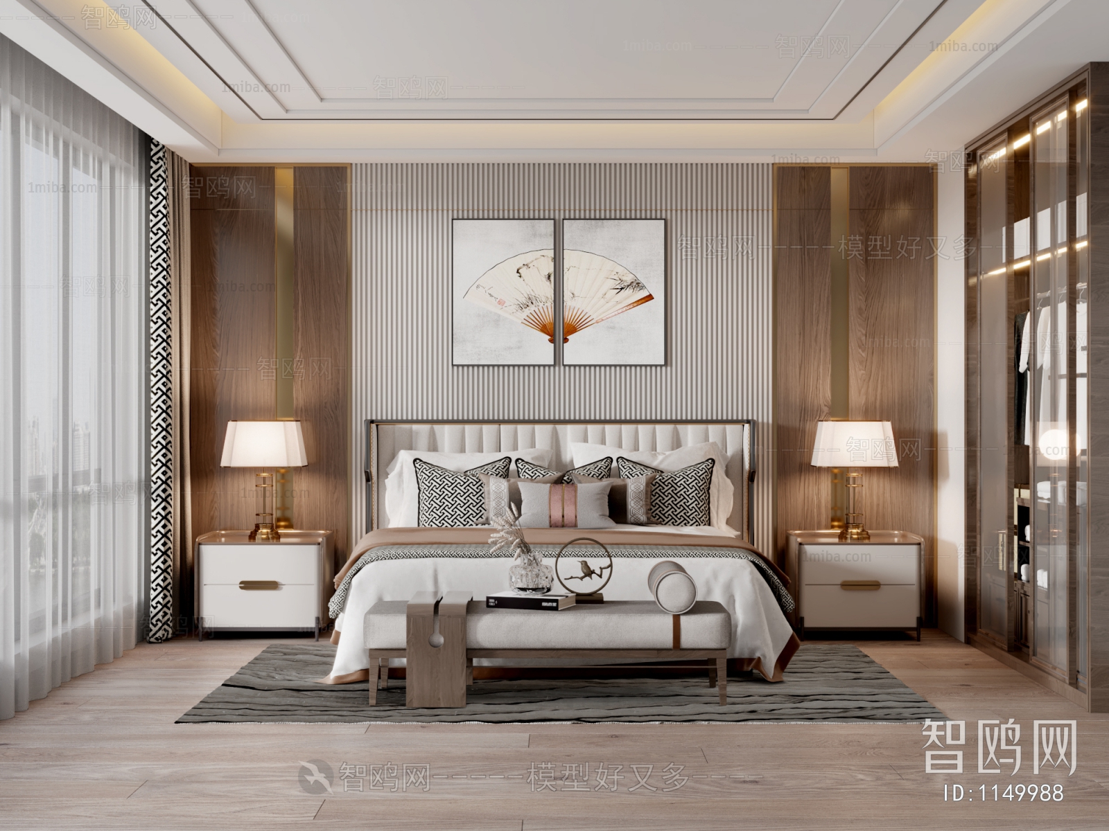 New Chinese Style Bedroom