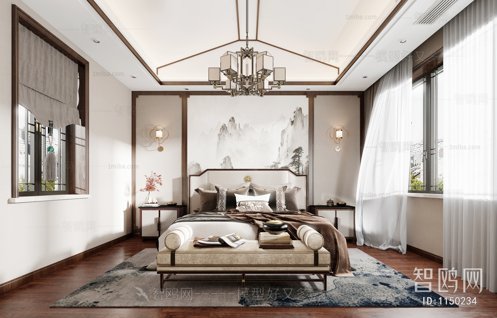 New Chinese Style Bedroom