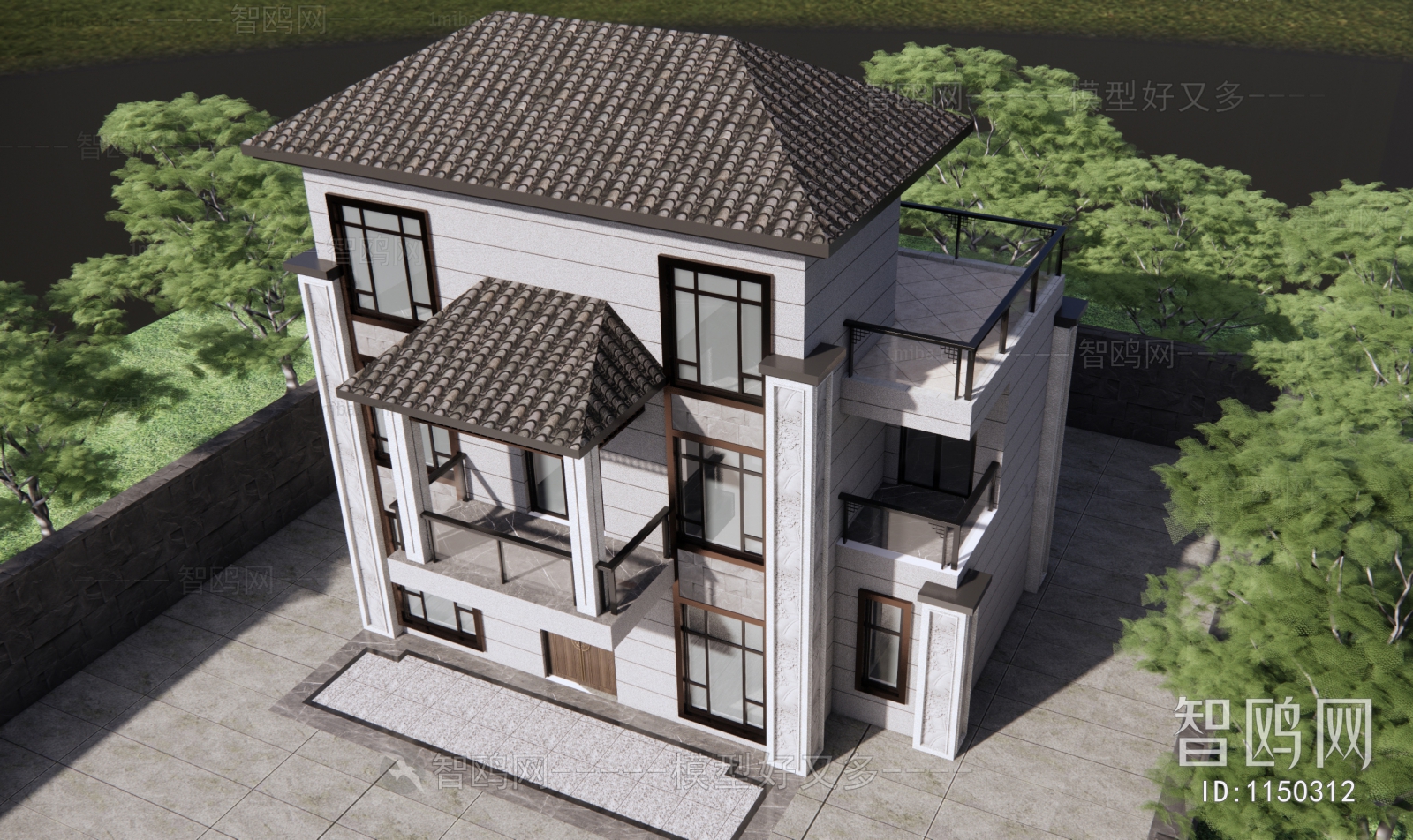 New Chinese Style Villa Appearance