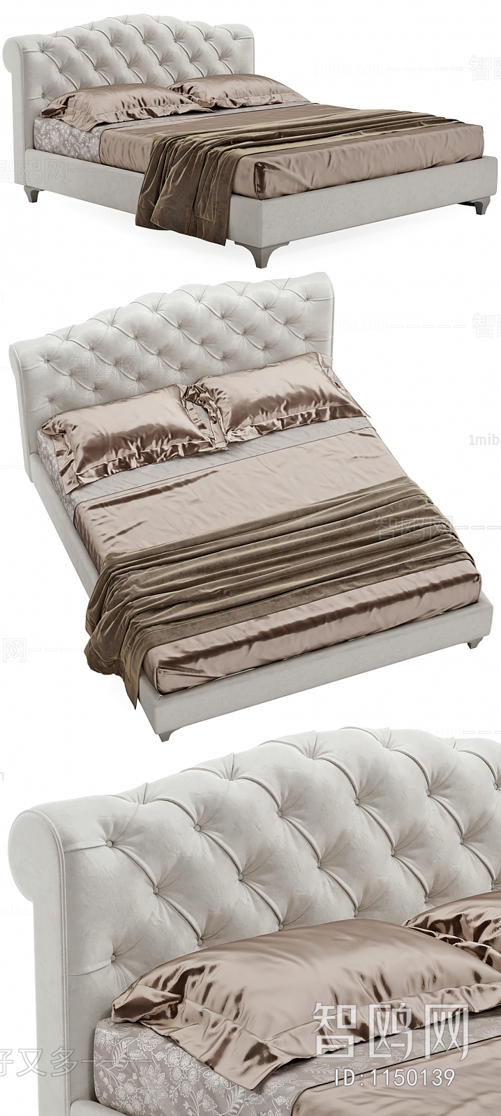 Simple European Style Double Bed