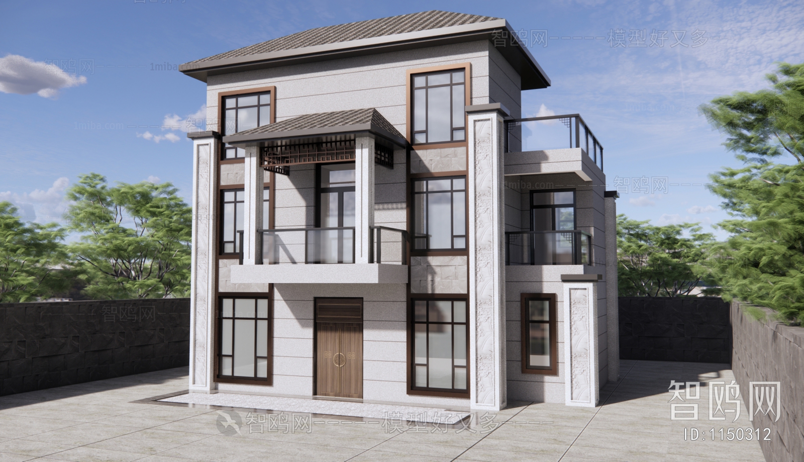 New Chinese Style Villa Appearance