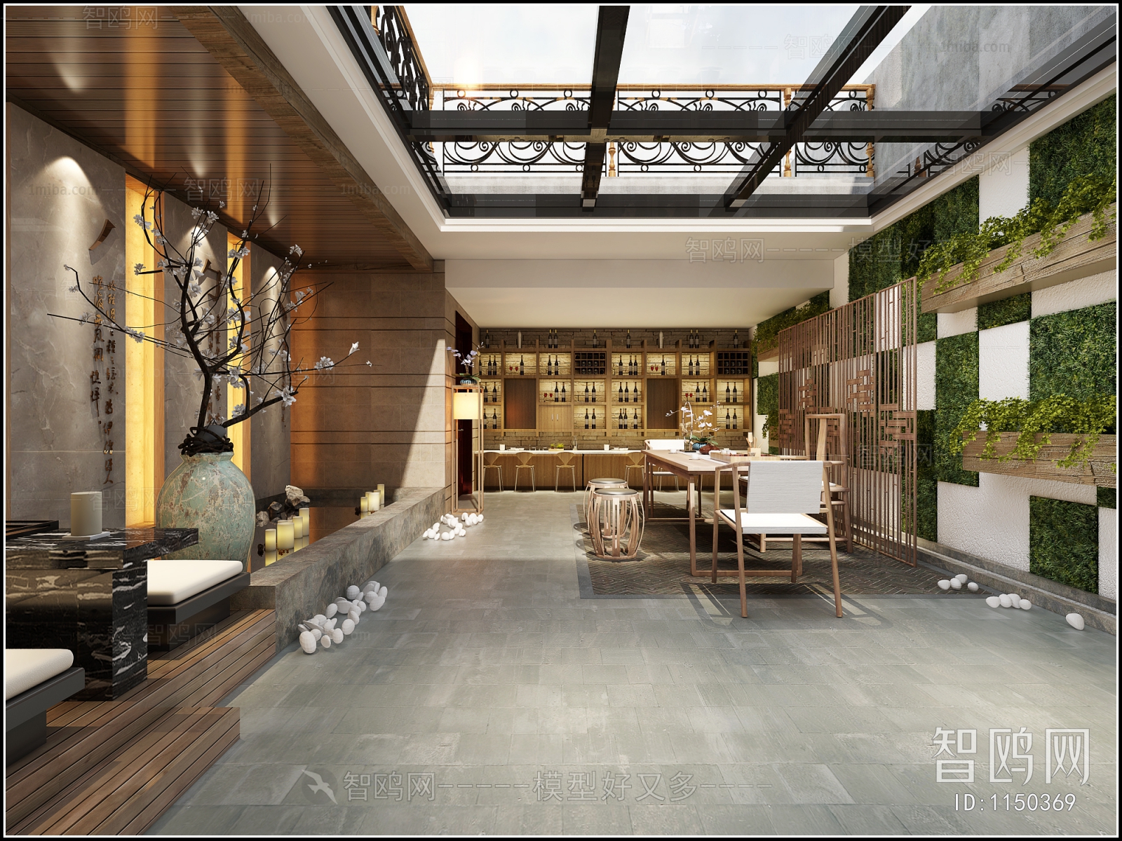 新中式茶室玻璃阳光房