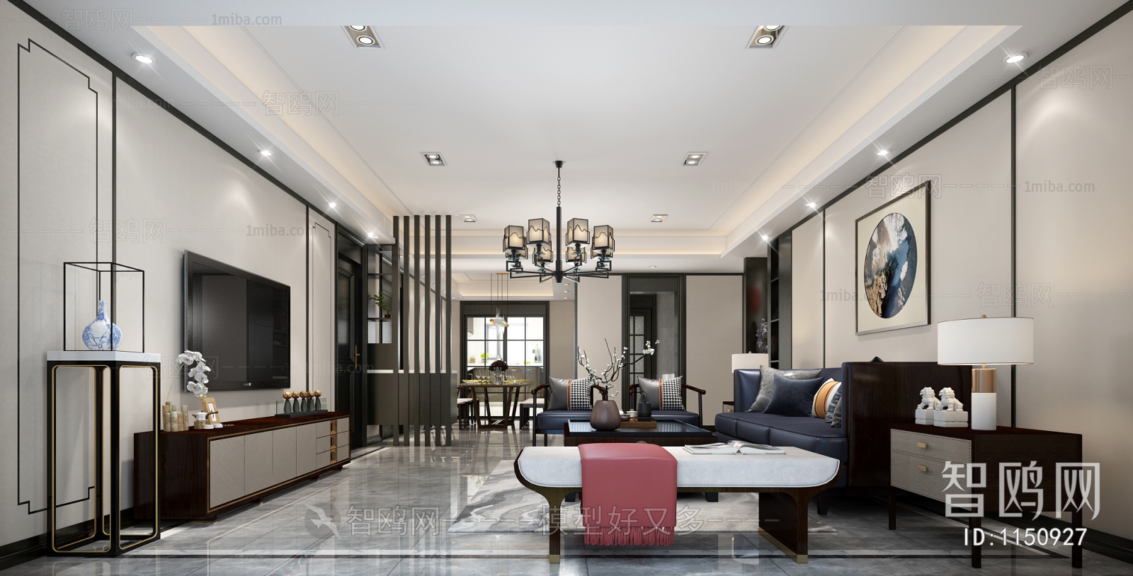 New Chinese Style A Living Room