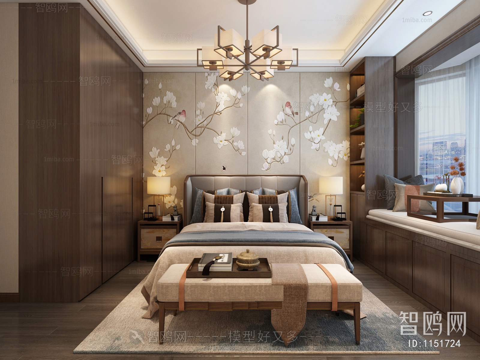 New Chinese Style Bedroom