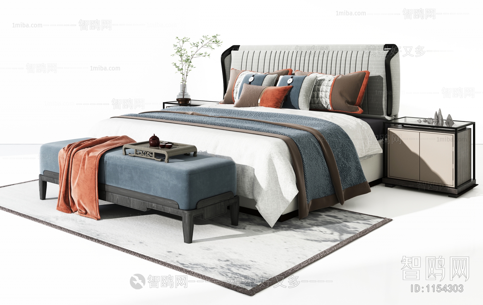 New Chinese Style Double Bed