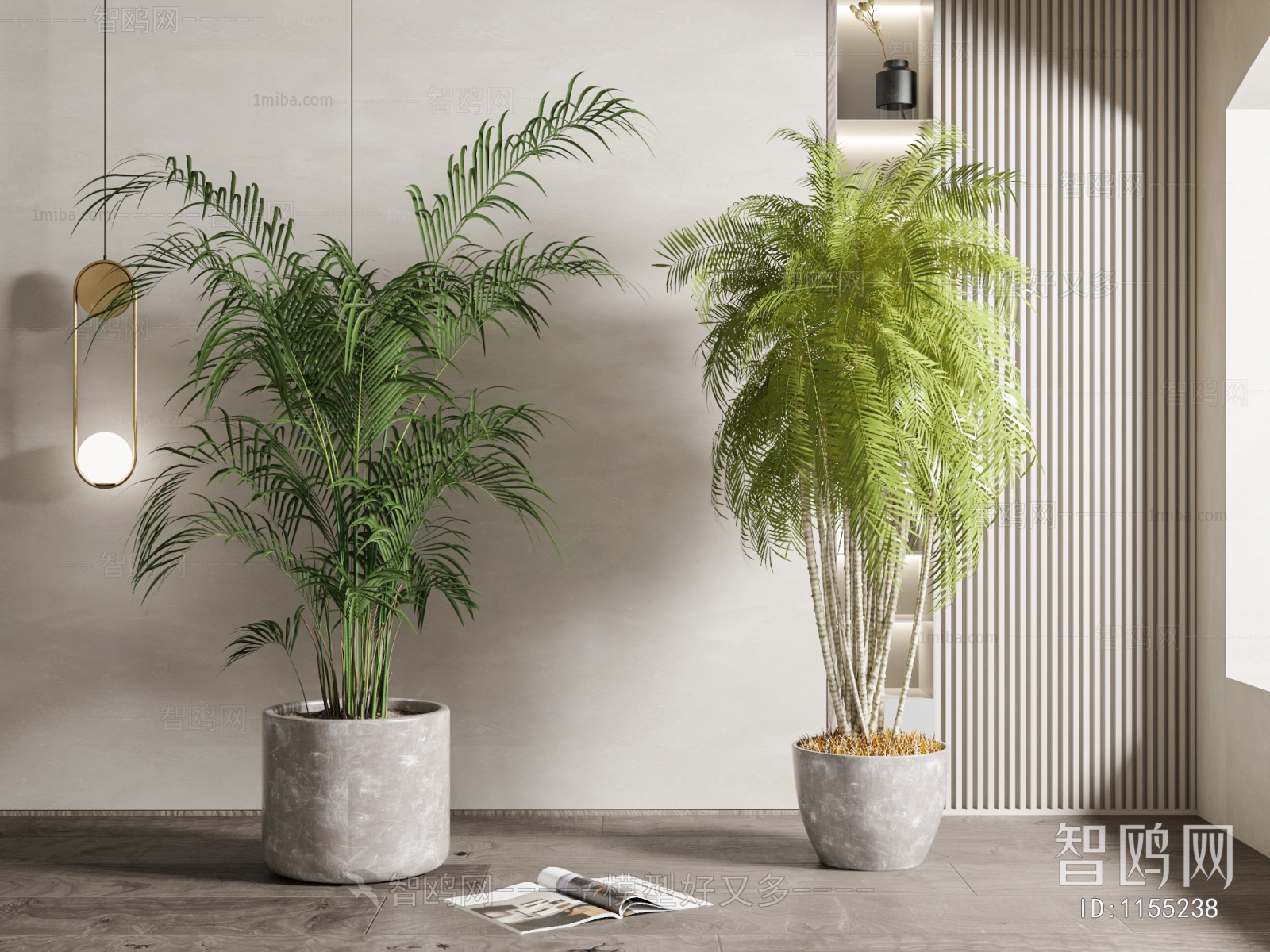 Modern Potted Green Plant