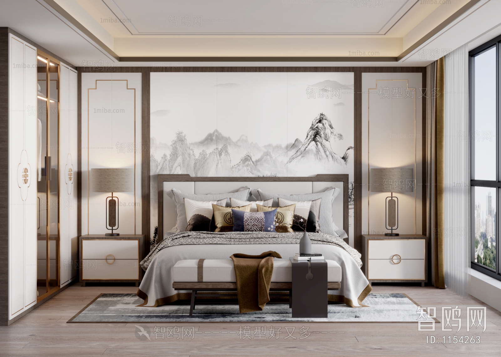 New Chinese Style Bedroom