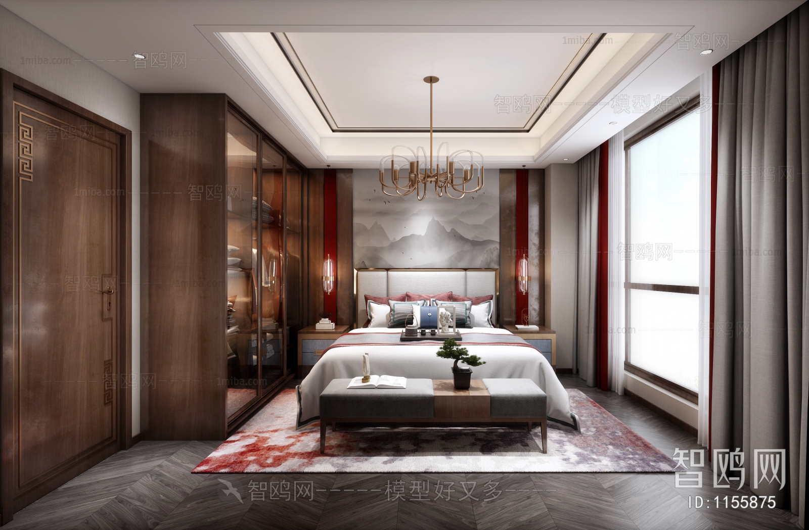 New Chinese Style Bedroom