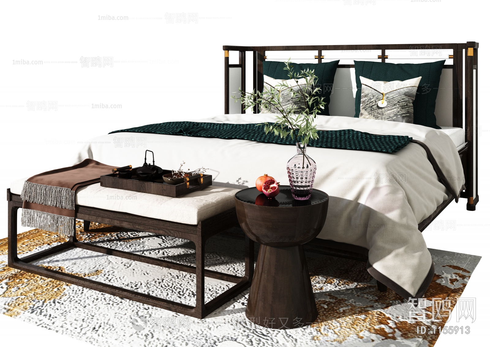 New Chinese Style Double Bed