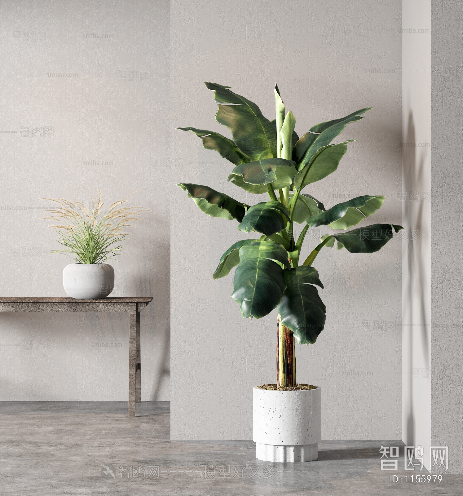 Modern Potted Green Plant