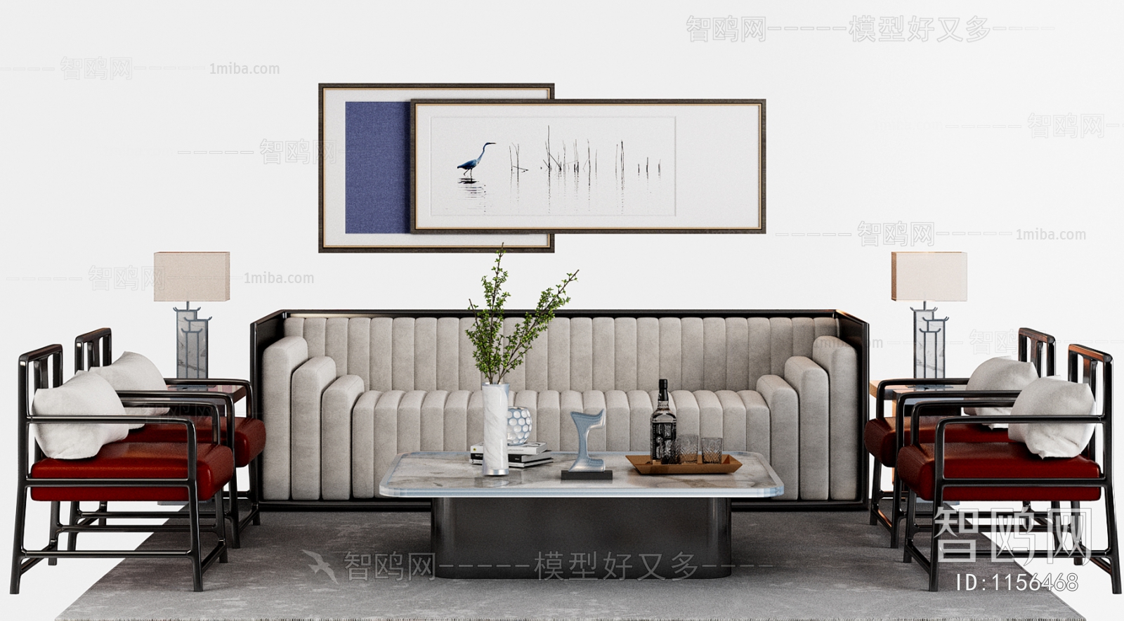 New Chinese Style Sofa Combination