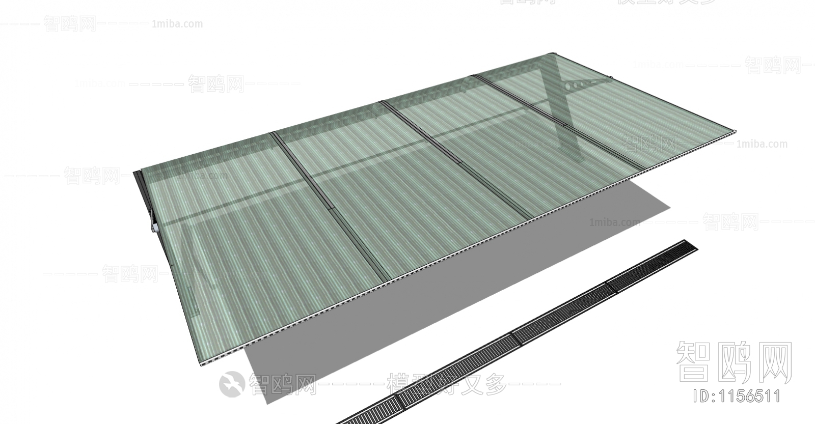 现代玻璃挡雨车棚车库停车场