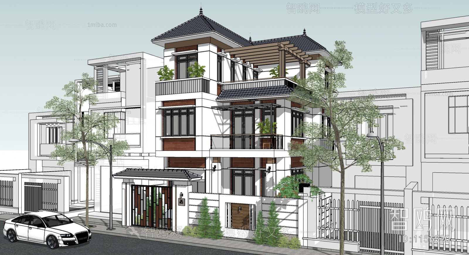 New Chinese Style Villa Appearance