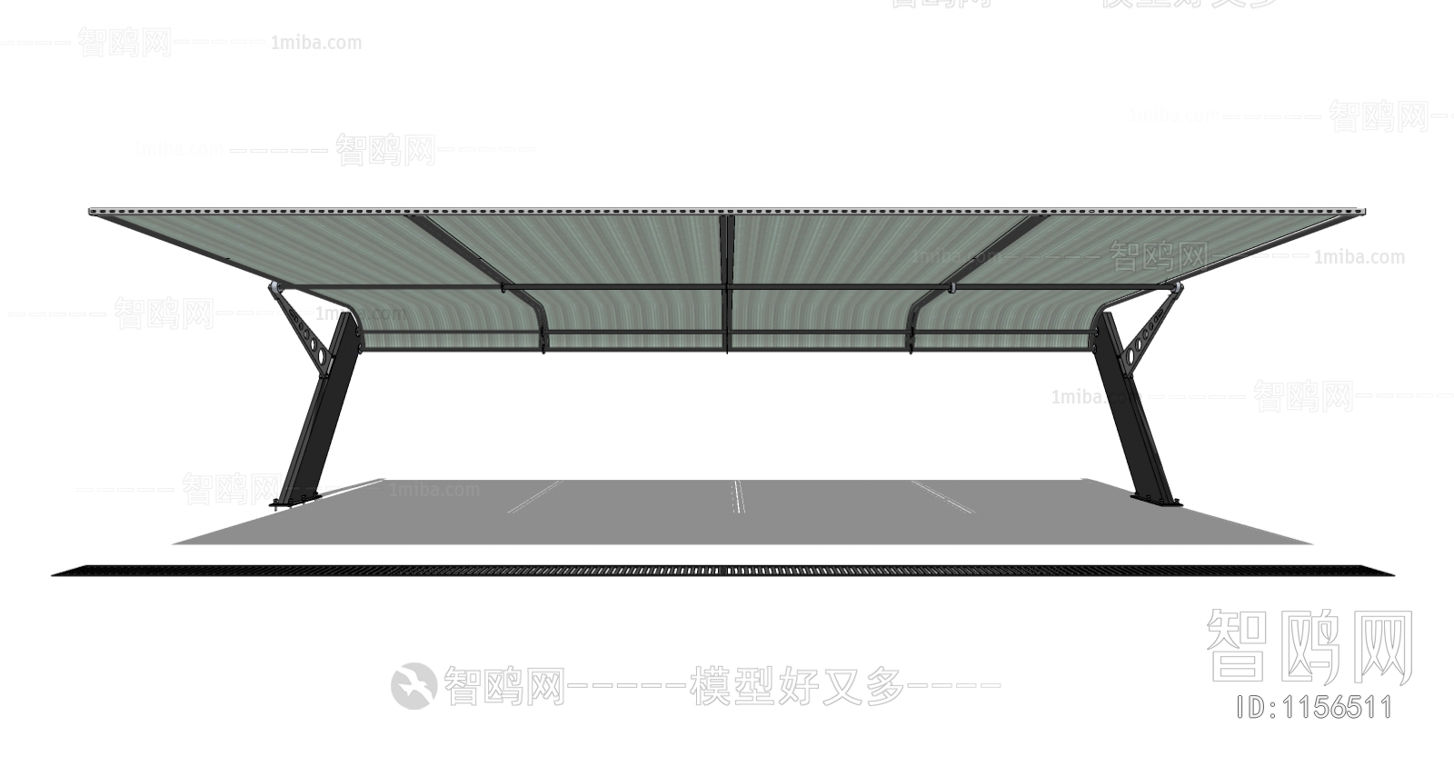 现代玻璃挡雨车棚车库停车场