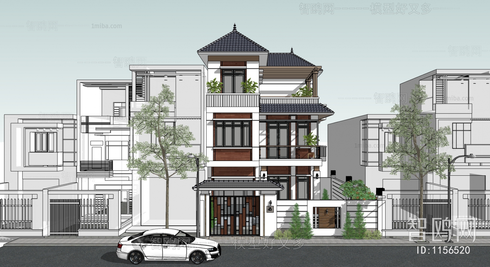 New Chinese Style Villa Appearance