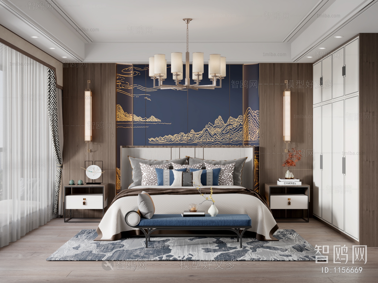 New Chinese Style Bedroom