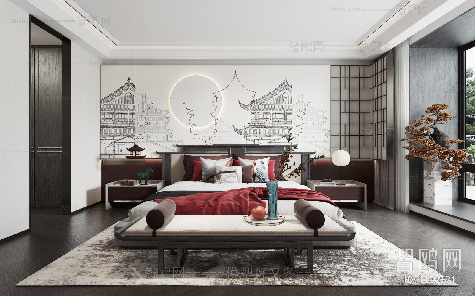 New Chinese Style Bedroom