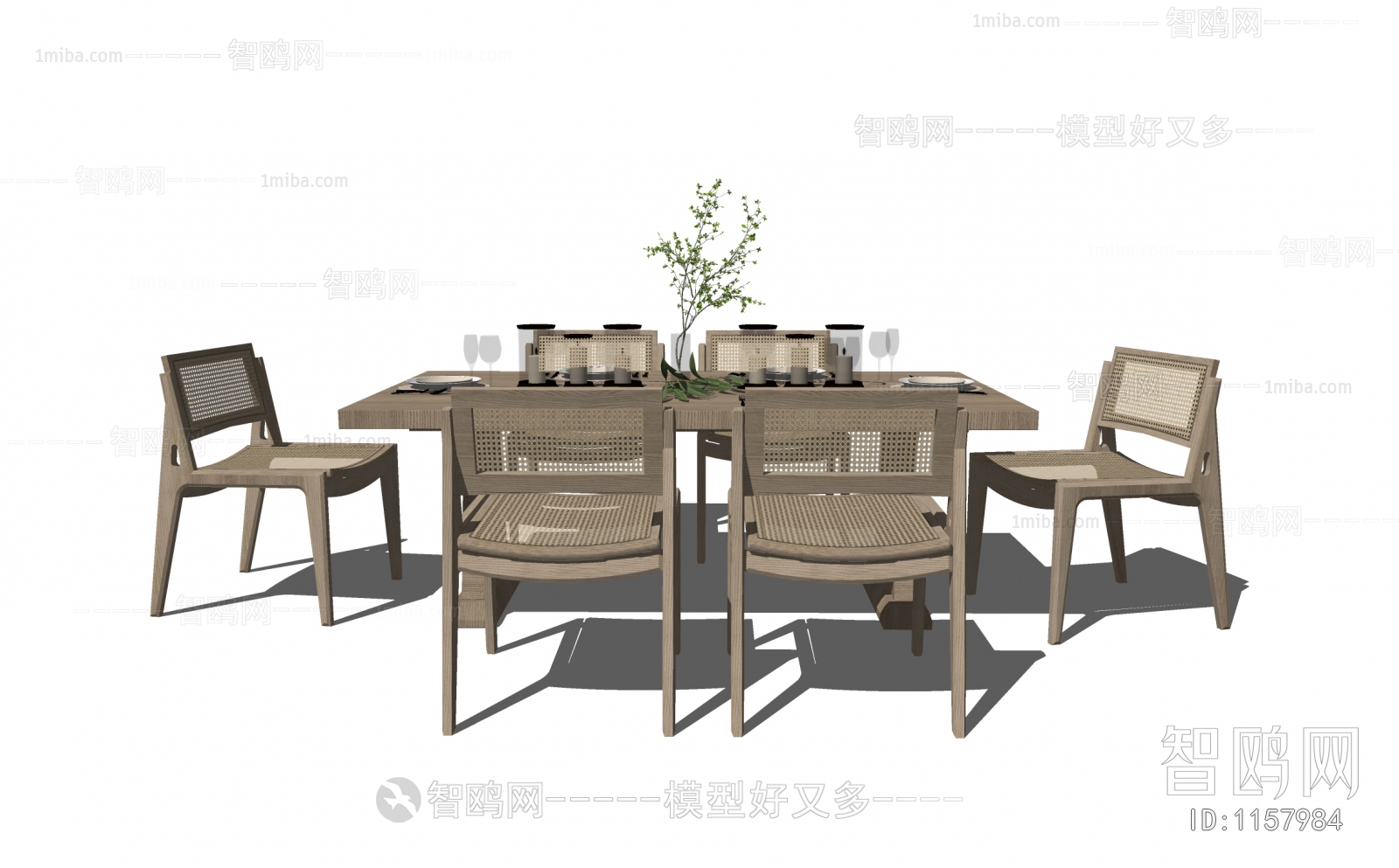 Wabi-sabi Style Dining Table And Chairs