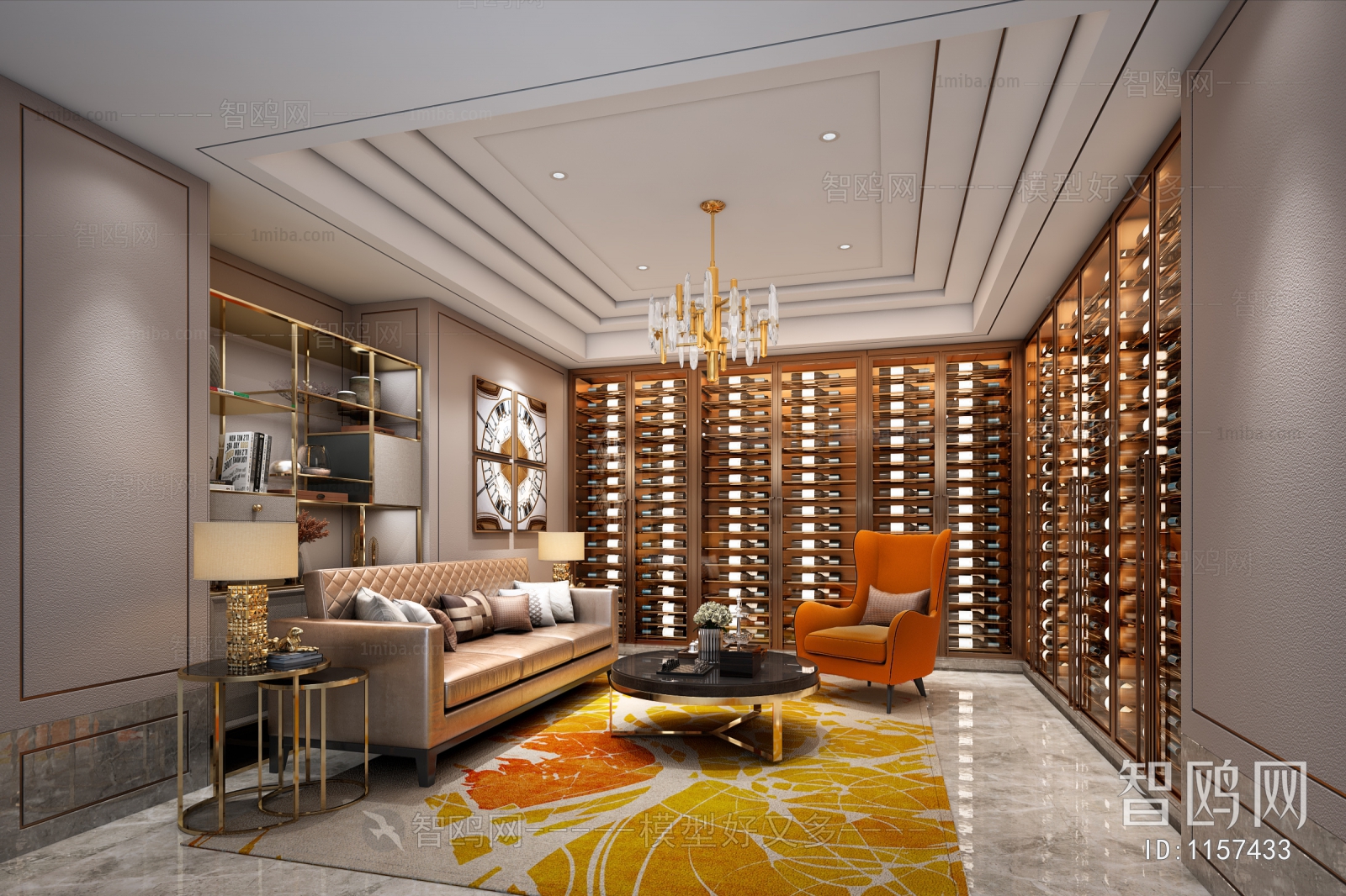 Post Modern Style Wine Cellar/Wine Tasting Room