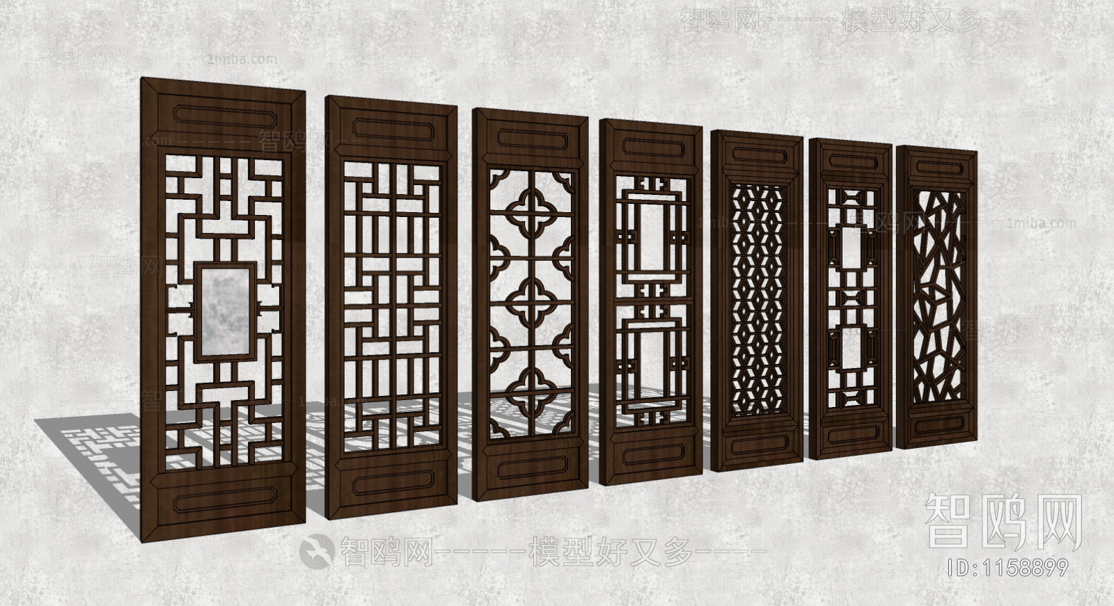 中式雕花窗镂空窗