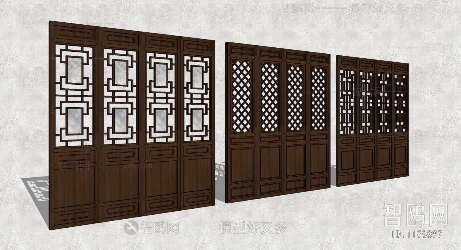 中式雕花镂空门 屏风门