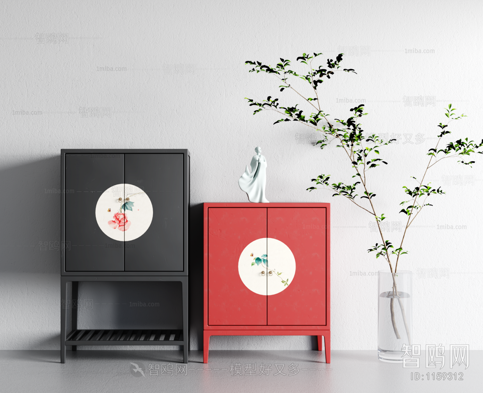 New Chinese Style Side Cabinet