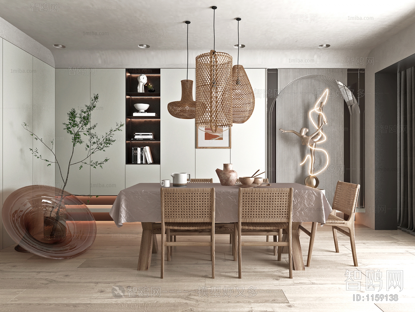 Wabi-sabi Style Dining Room