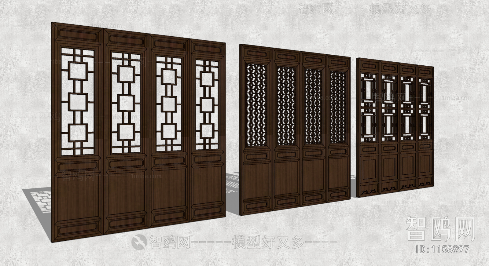 中式雕花镂空门 屏风门