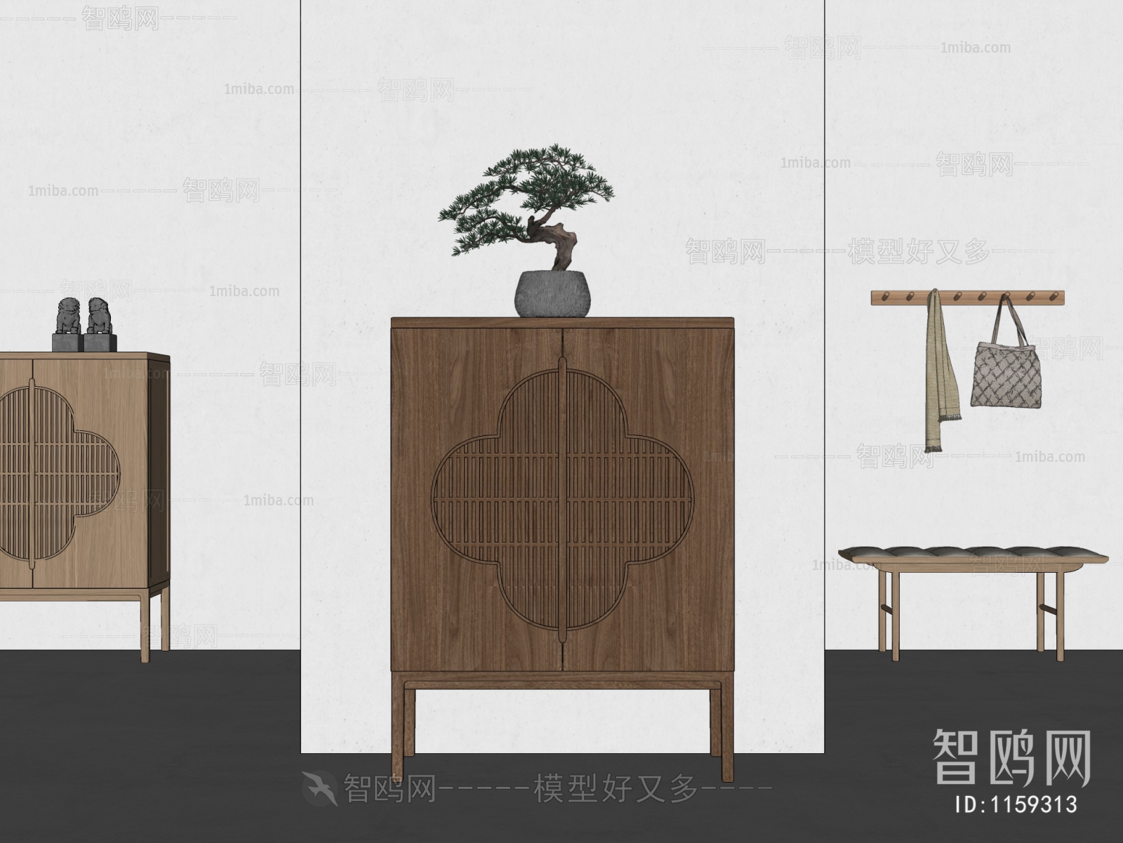 New Chinese Style Entrance Cabinet