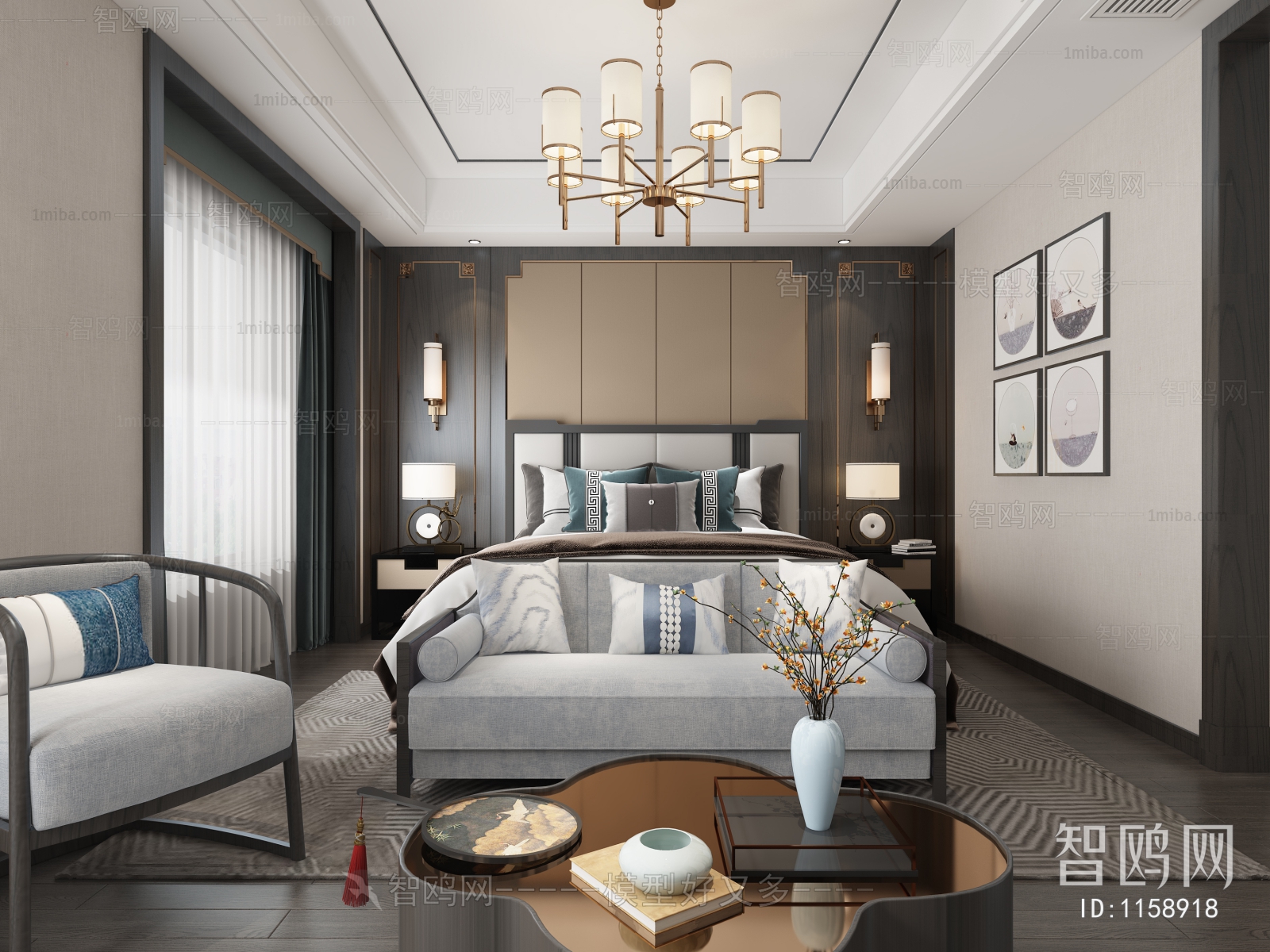 New Chinese Style Bedroom