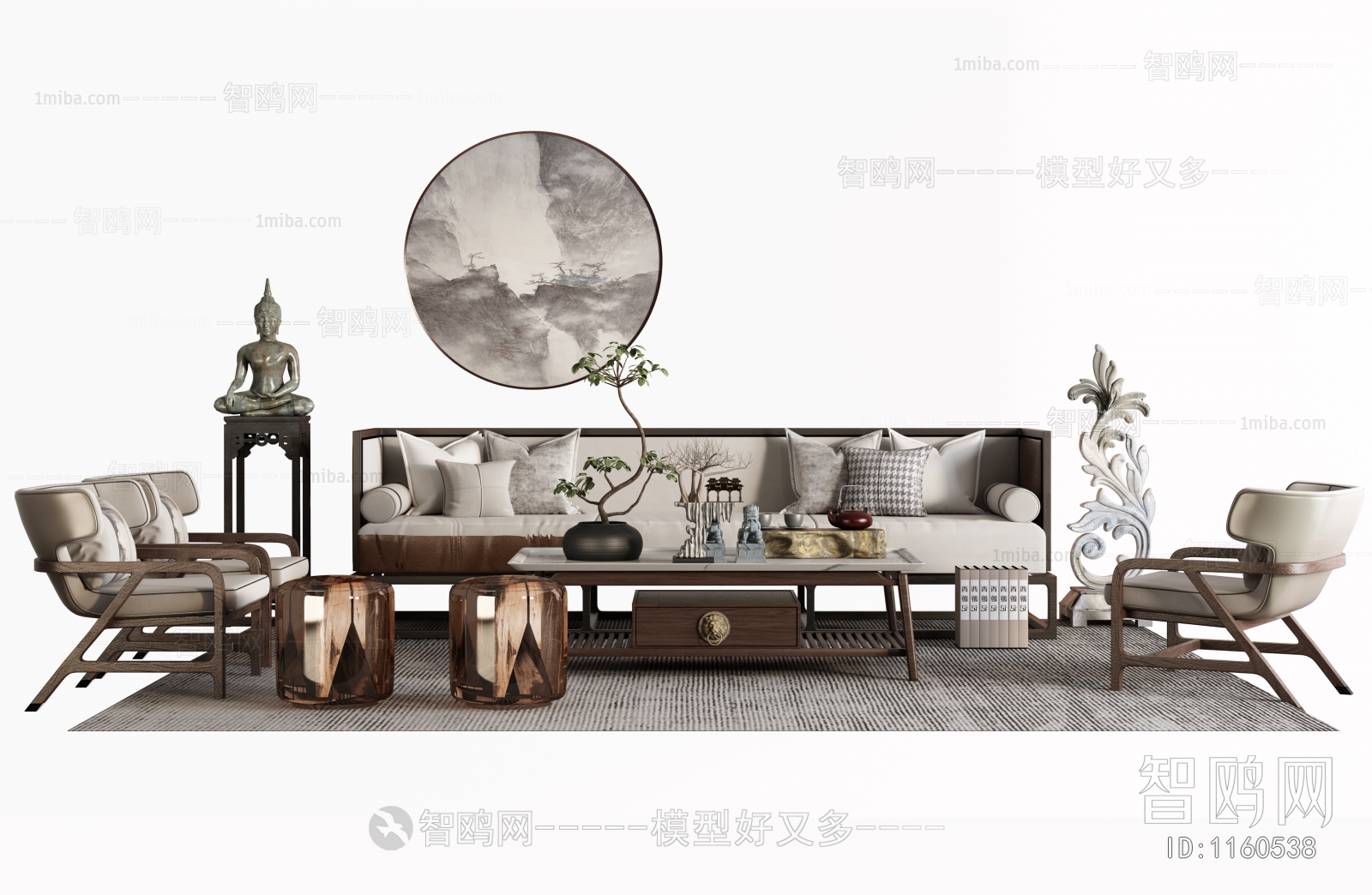 New Chinese Style Sofa Combination