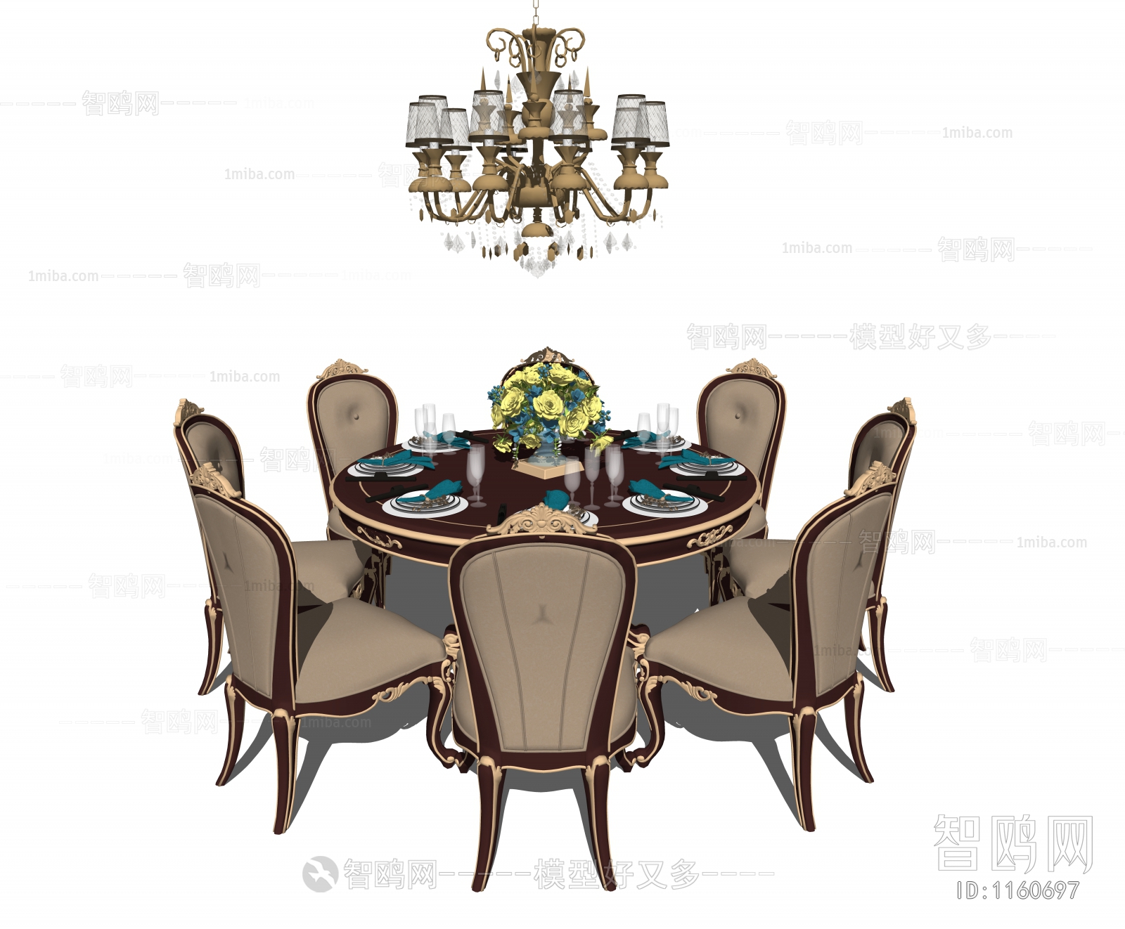 European Style Dining Table And Chairs