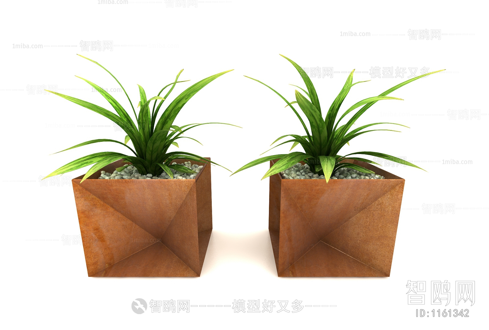 Modern Potted Green Plant