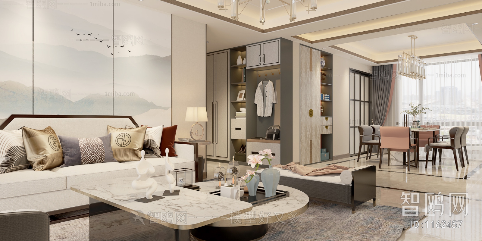 New Chinese Style A Living Room