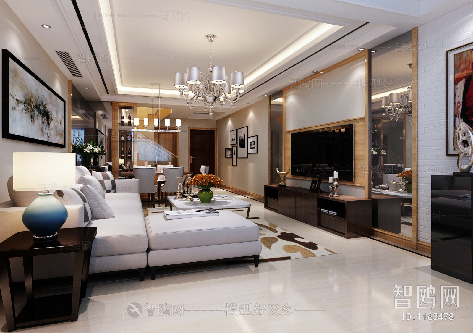 New Chinese Style A Living Room