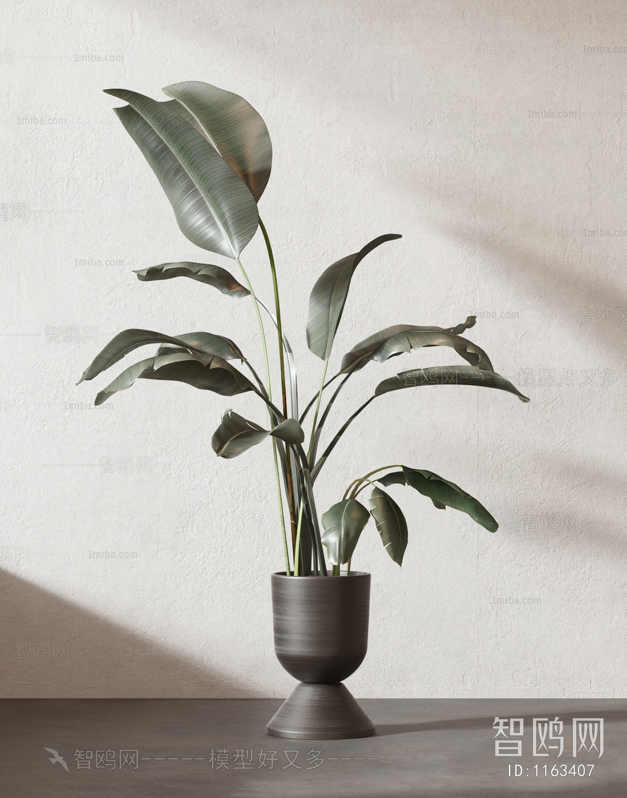 Modern Potted Green Plant