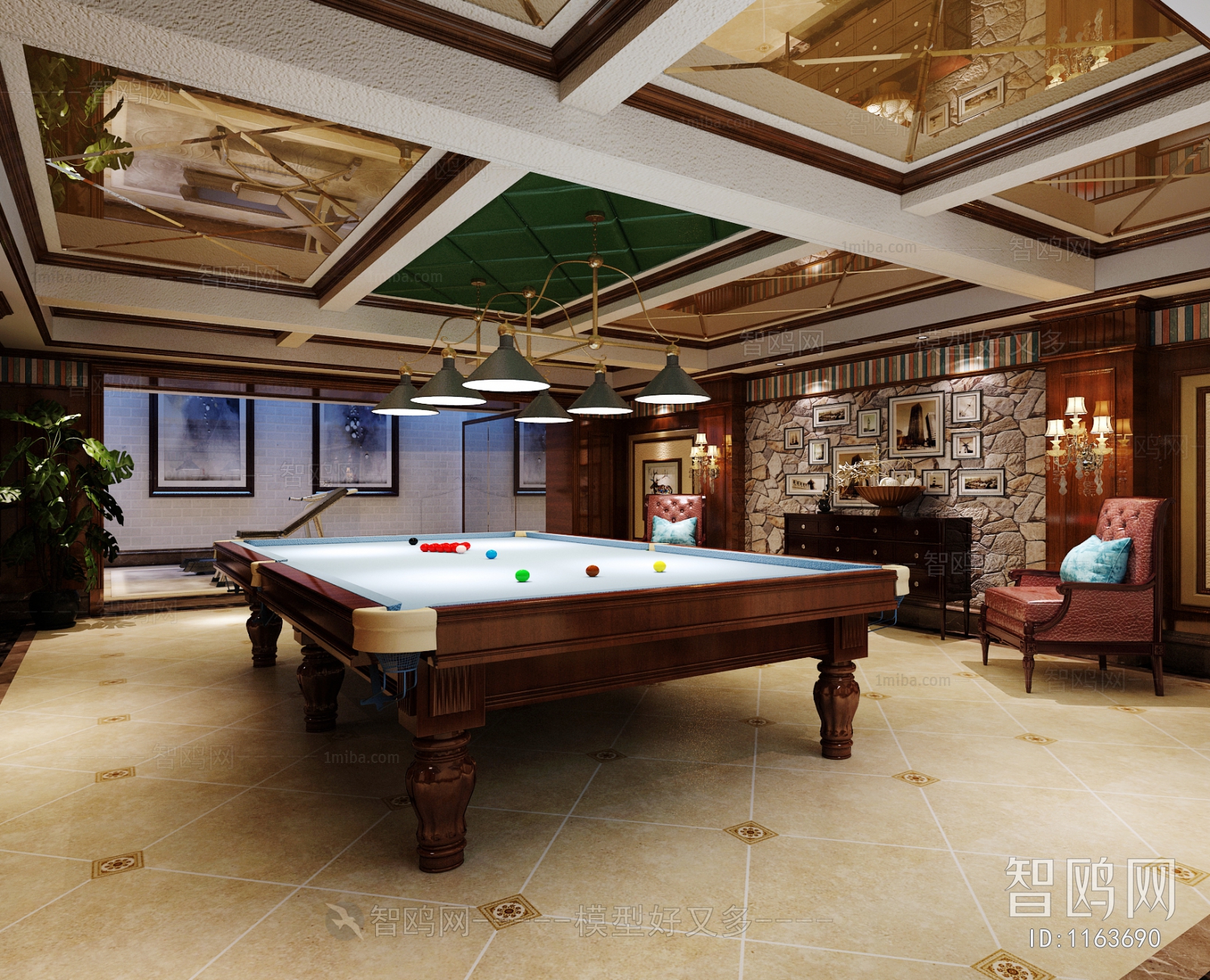 American Style Billiards Room