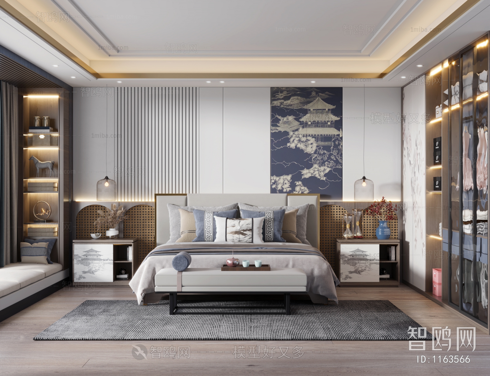 New Chinese Style Bedroom