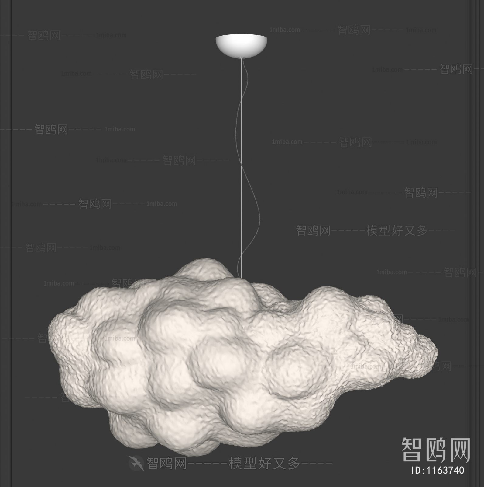 现代云朵吊灯3D模型下载