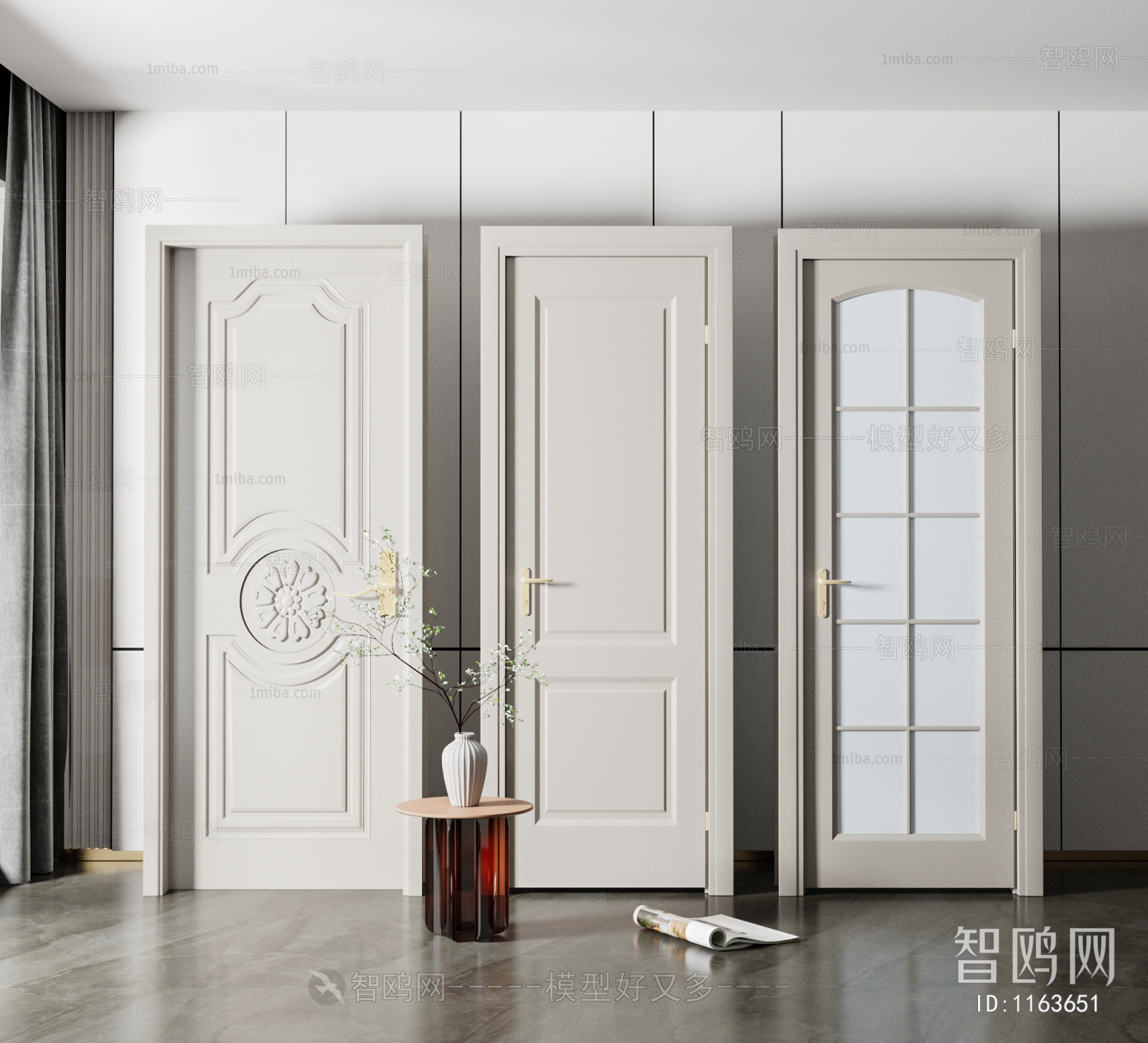 Simple European Style Single Door