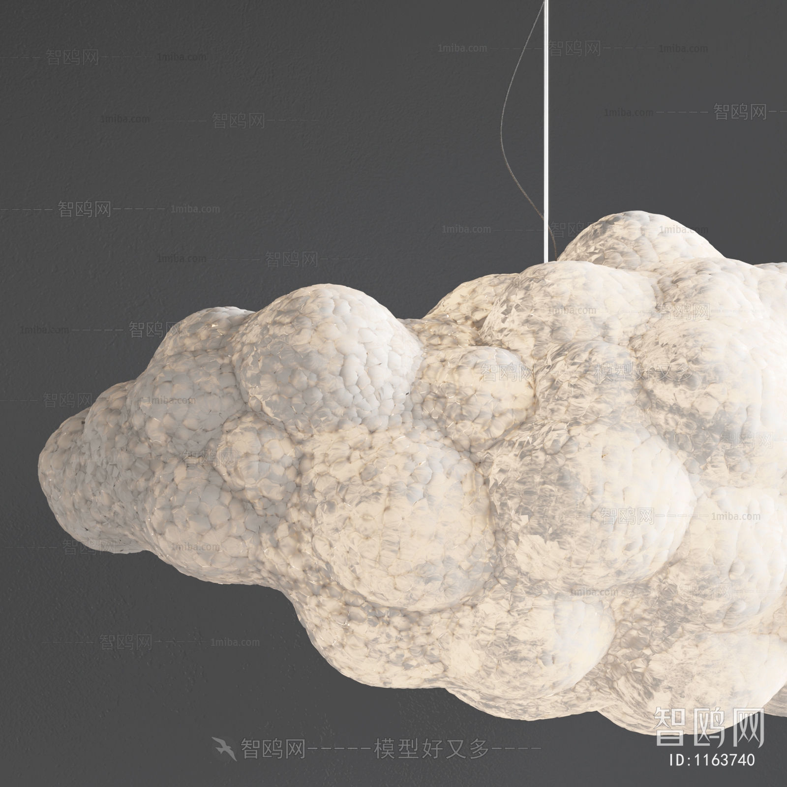 现代云朵吊灯3D模型下载