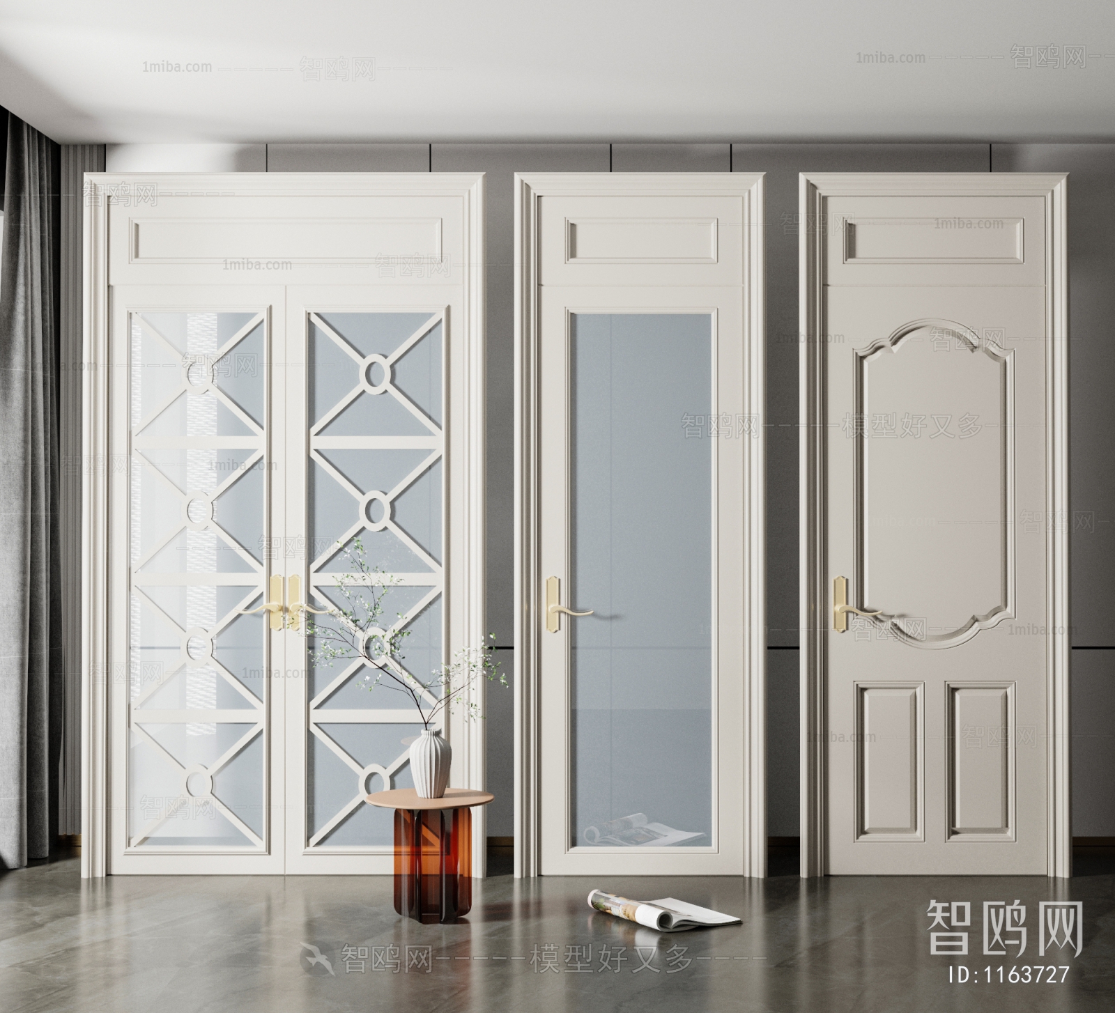 Simple European Style Single Door