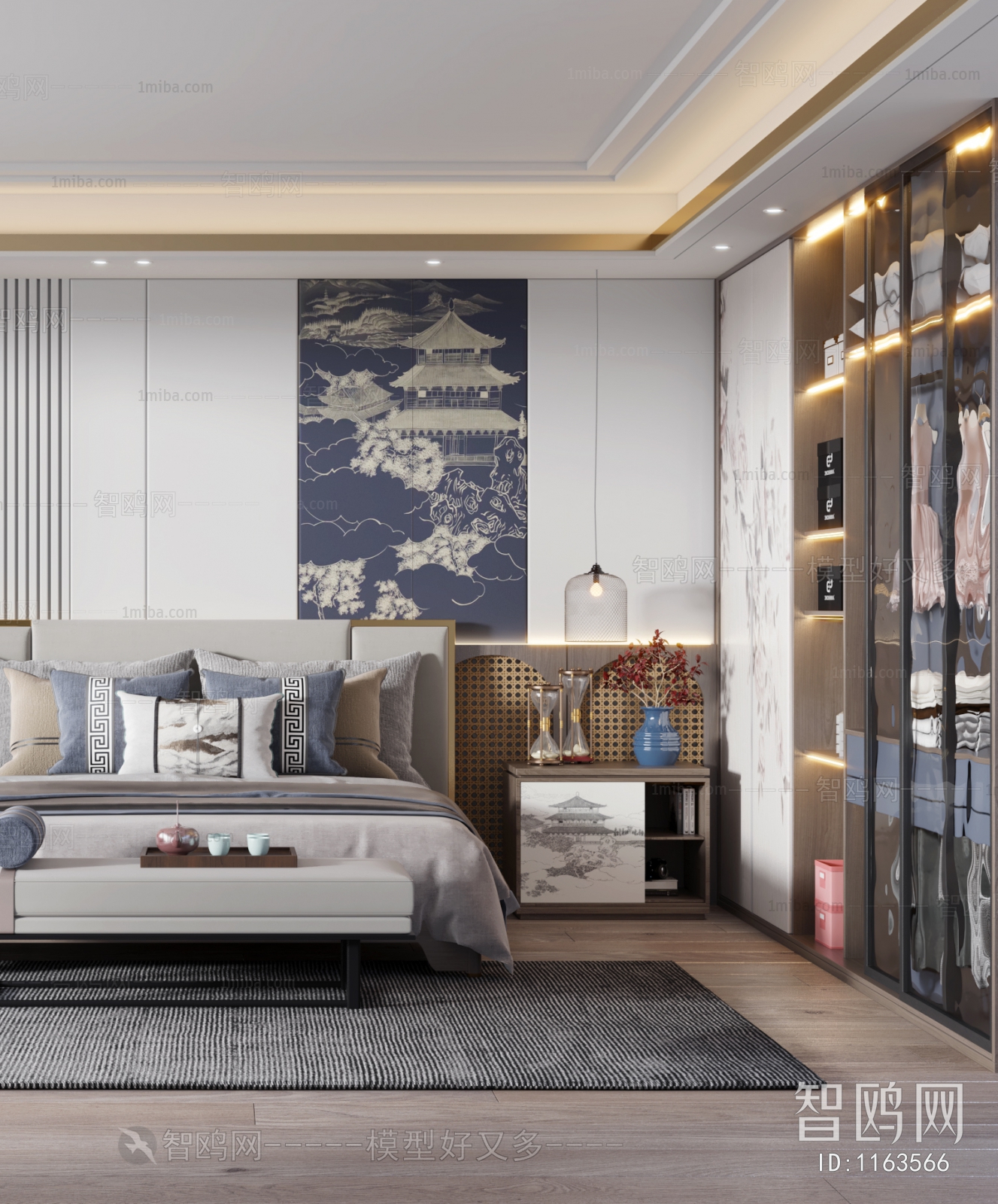 New Chinese Style Bedroom