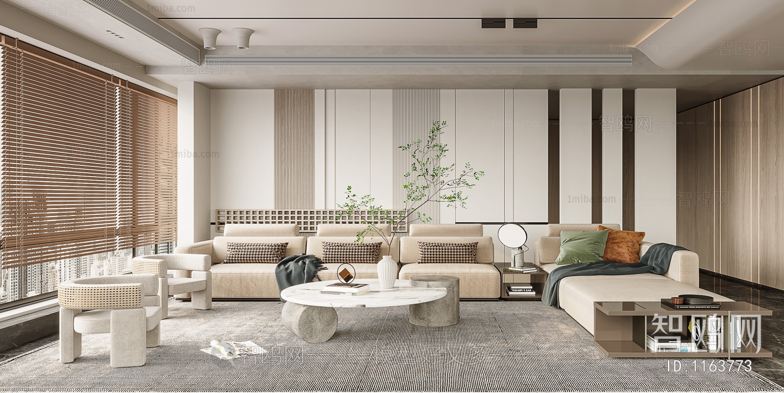 Modern Wabi-sabi Style A Living Room