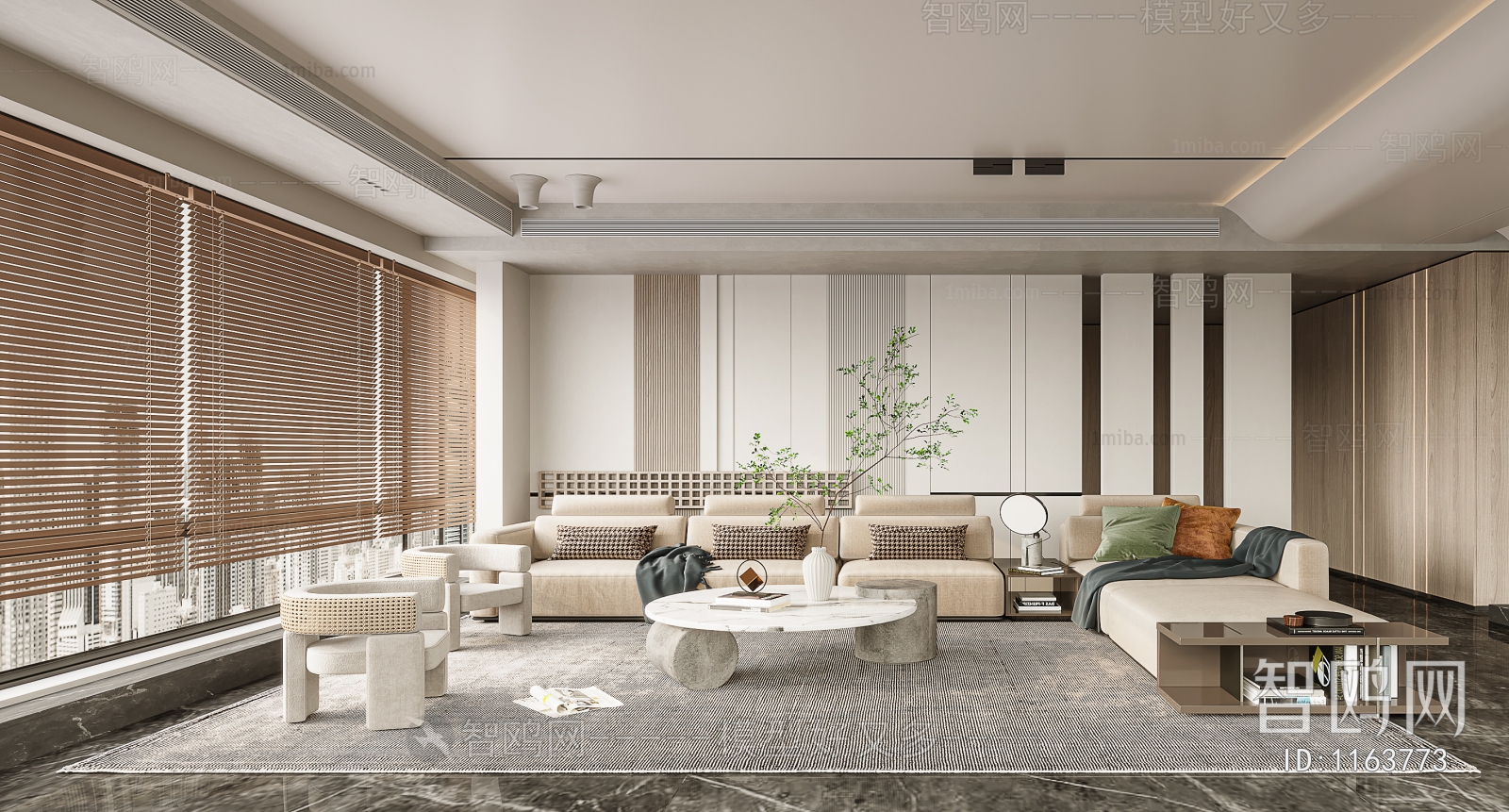 Modern Wabi-sabi Style A Living Room