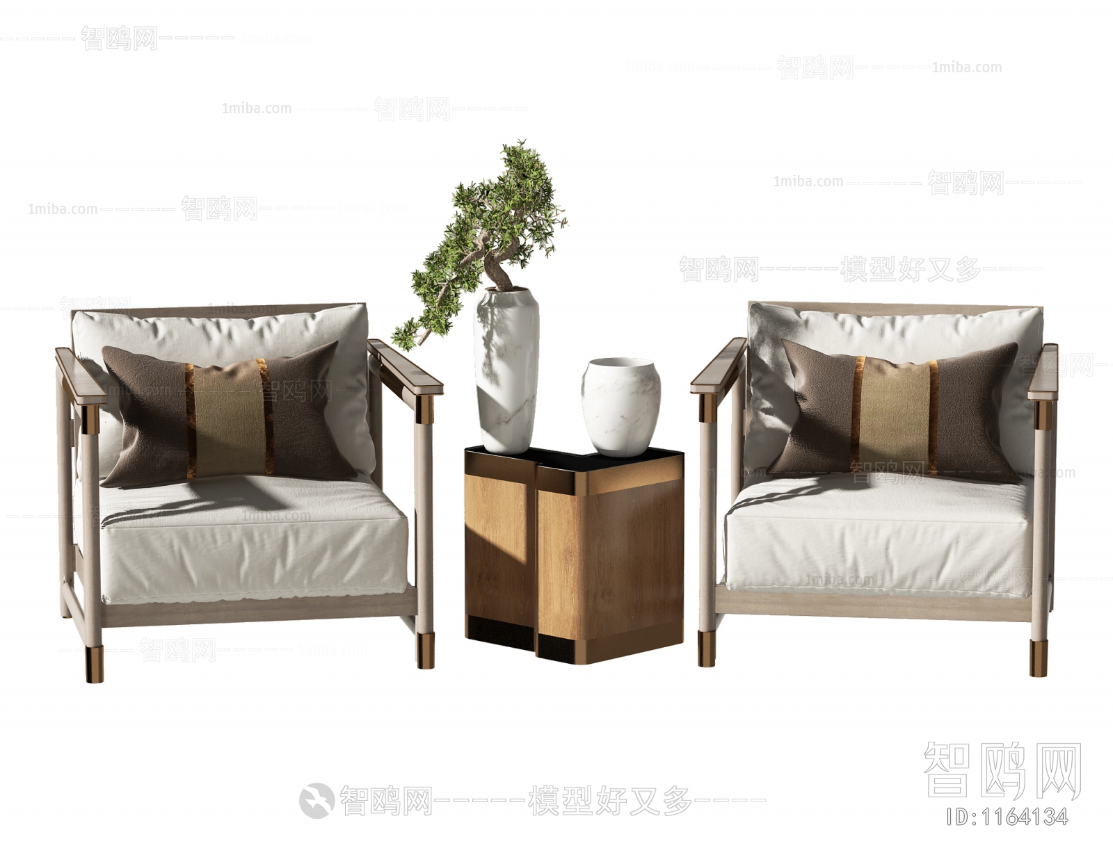 New Chinese Style Single Sofa